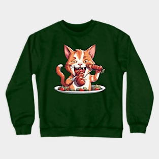 hotdogcats eat sausage Crewneck Sweatshirt